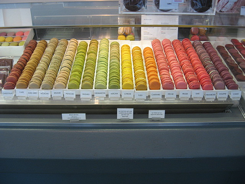 Macarons, pasteles de colores